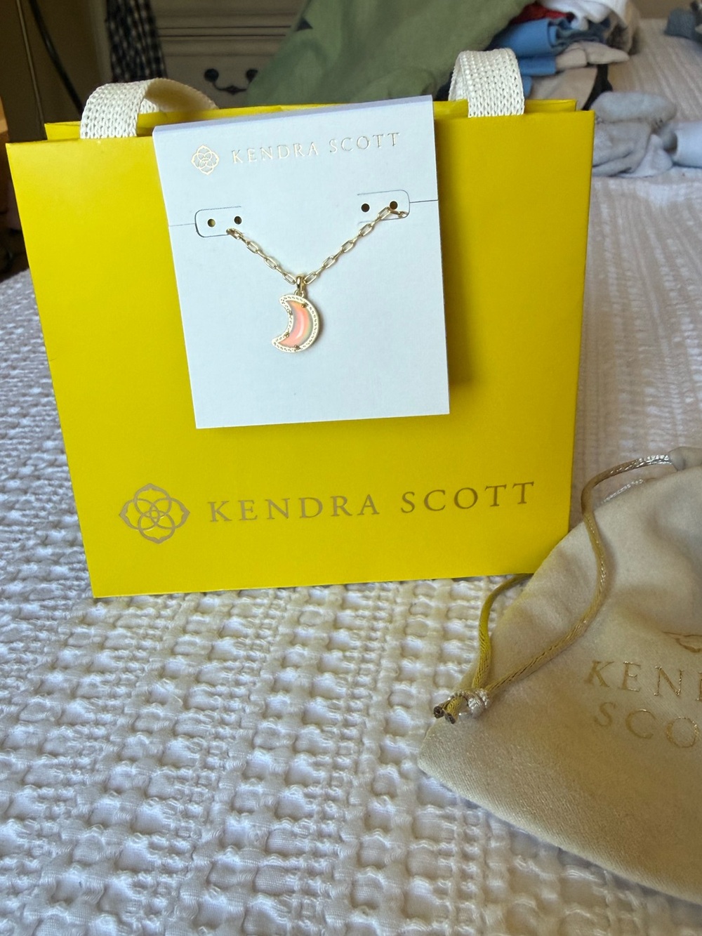 Kendra Scott Gold Crescent Moon Necklace - Picture 2 of 8